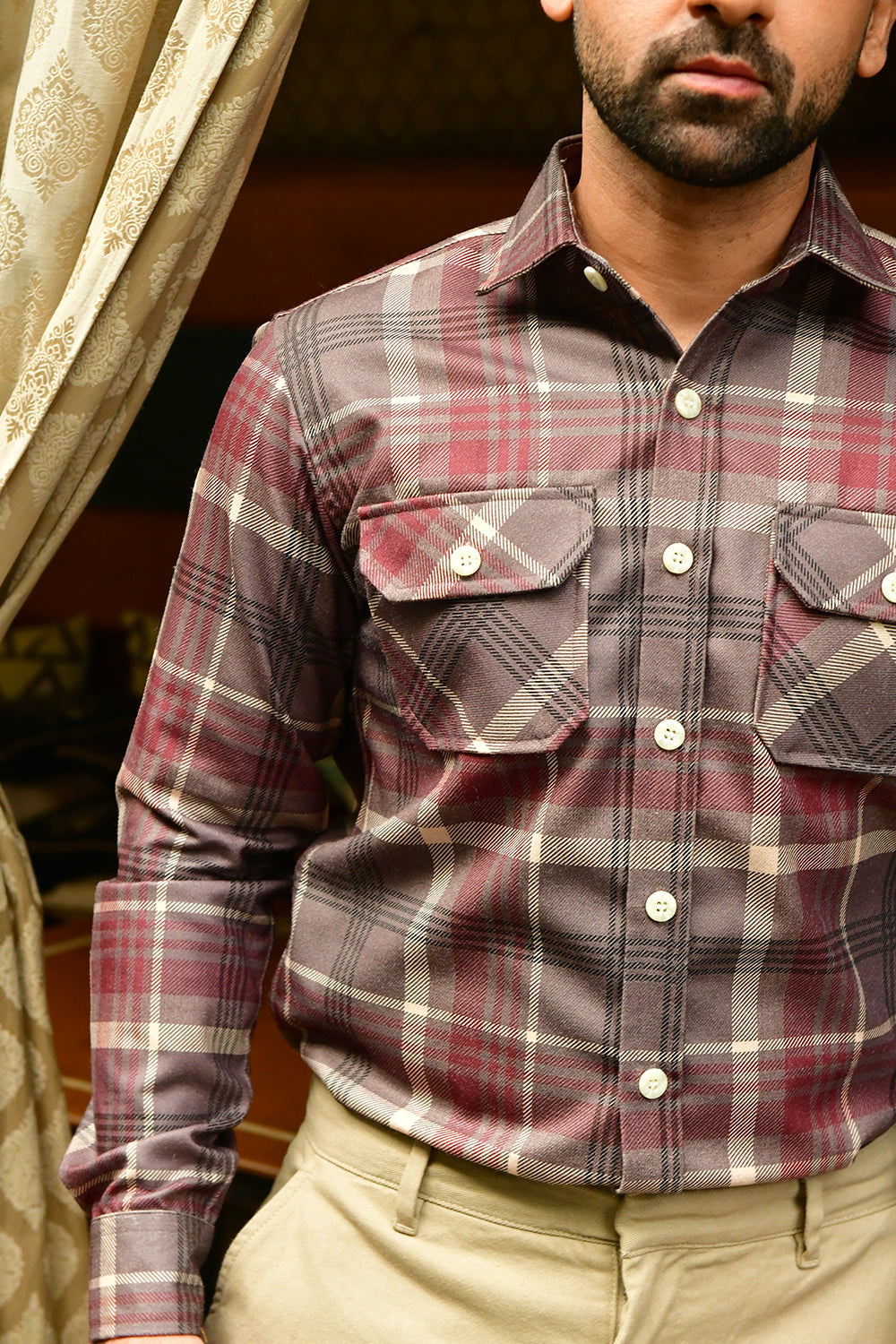 Twin Pocket Checks Shirt