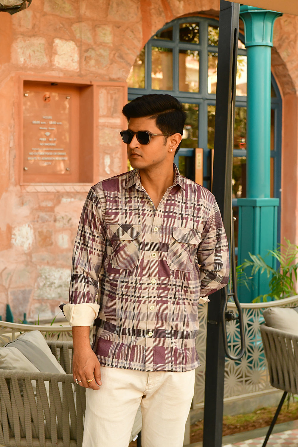 Twin Pocket Checks Shirt