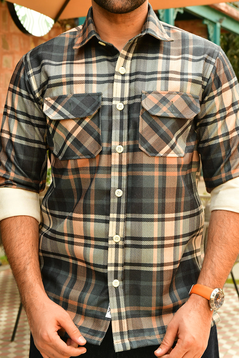 Twin Pocket Checks Shirt