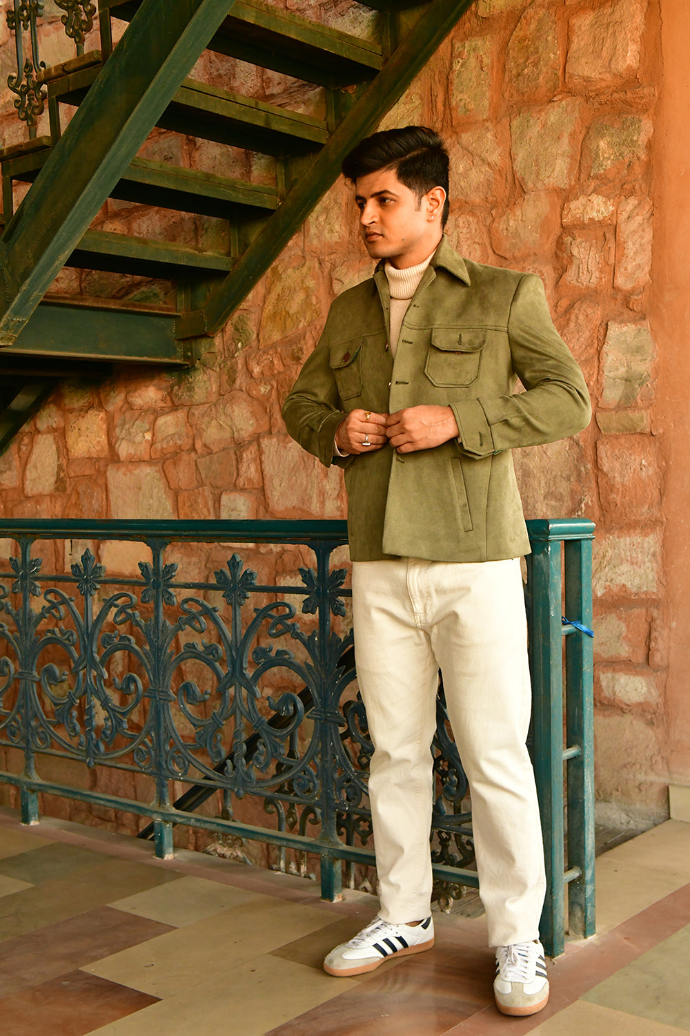 Suede Olive Green Jacket