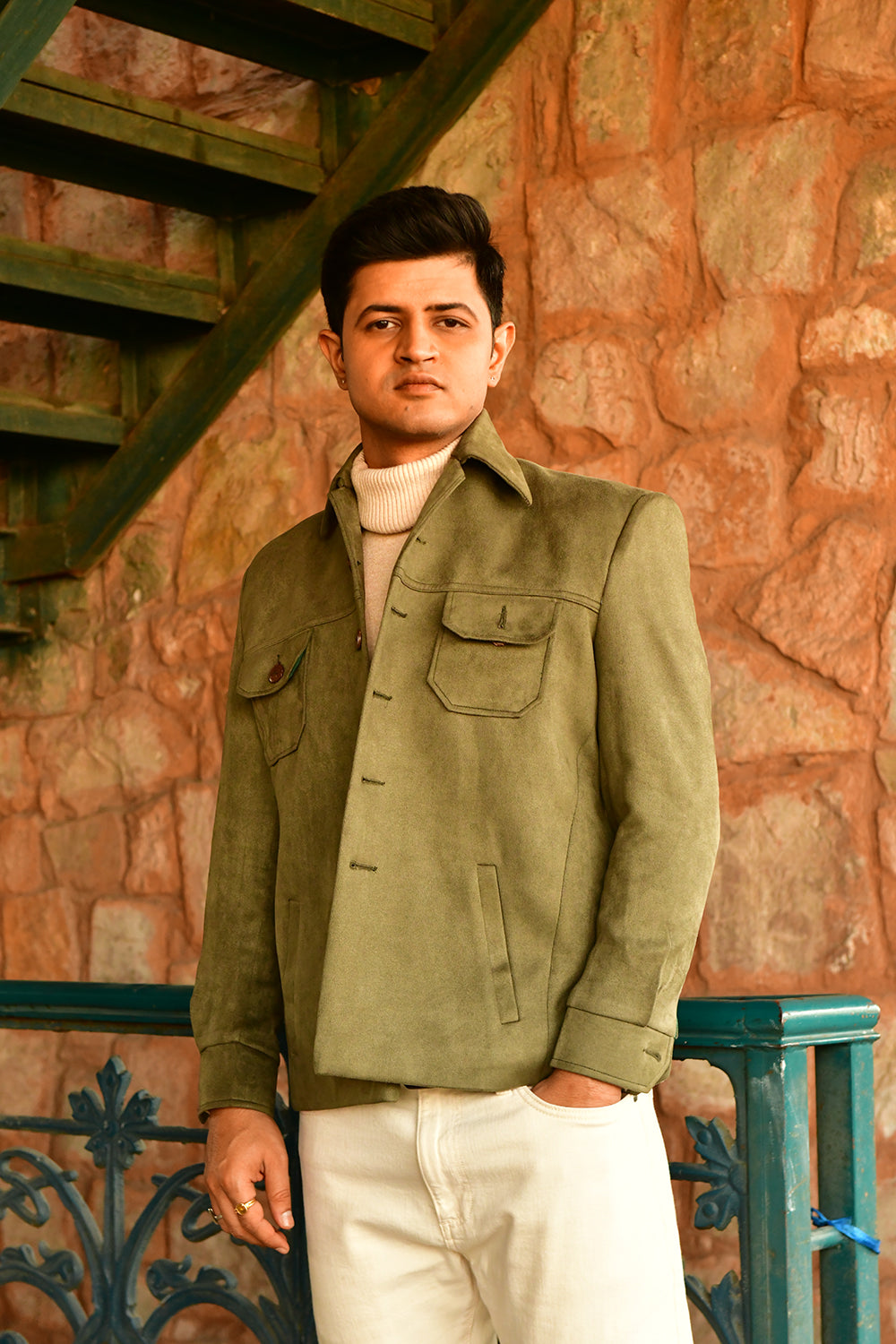 Suede Olive Green Jacket